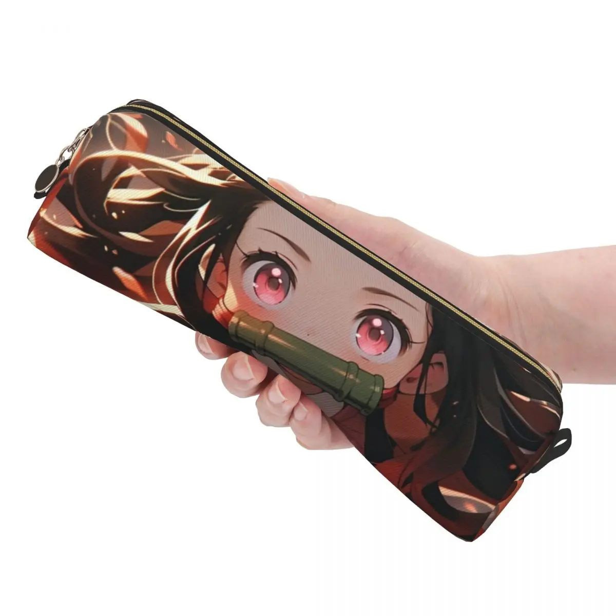 مضحك Kawaii Nezuko مقلمة لطيف أنيمي شيطان القاتل حامل قلم حقيبة للطلاب سعة كبيرة اللوازم المدرسية هدية pencelcases