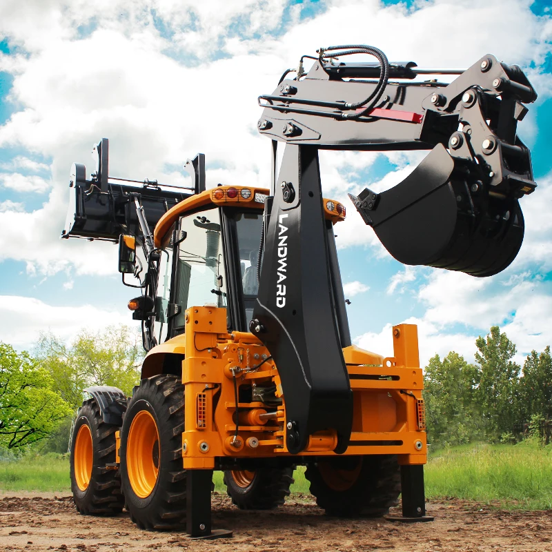 High Quality China LW15-10 CE/EPA 4X4 Mini Tractor Backhoe Excavator Loader Multifunctional 1Ton Backhoe Loaders Customized Sale