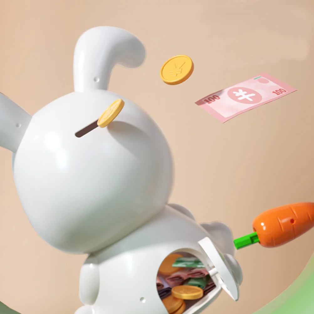 

1Pcs Lifelike Bunny Piggy Bank Kids Money Saving Box Durable Plastic Coin Bank