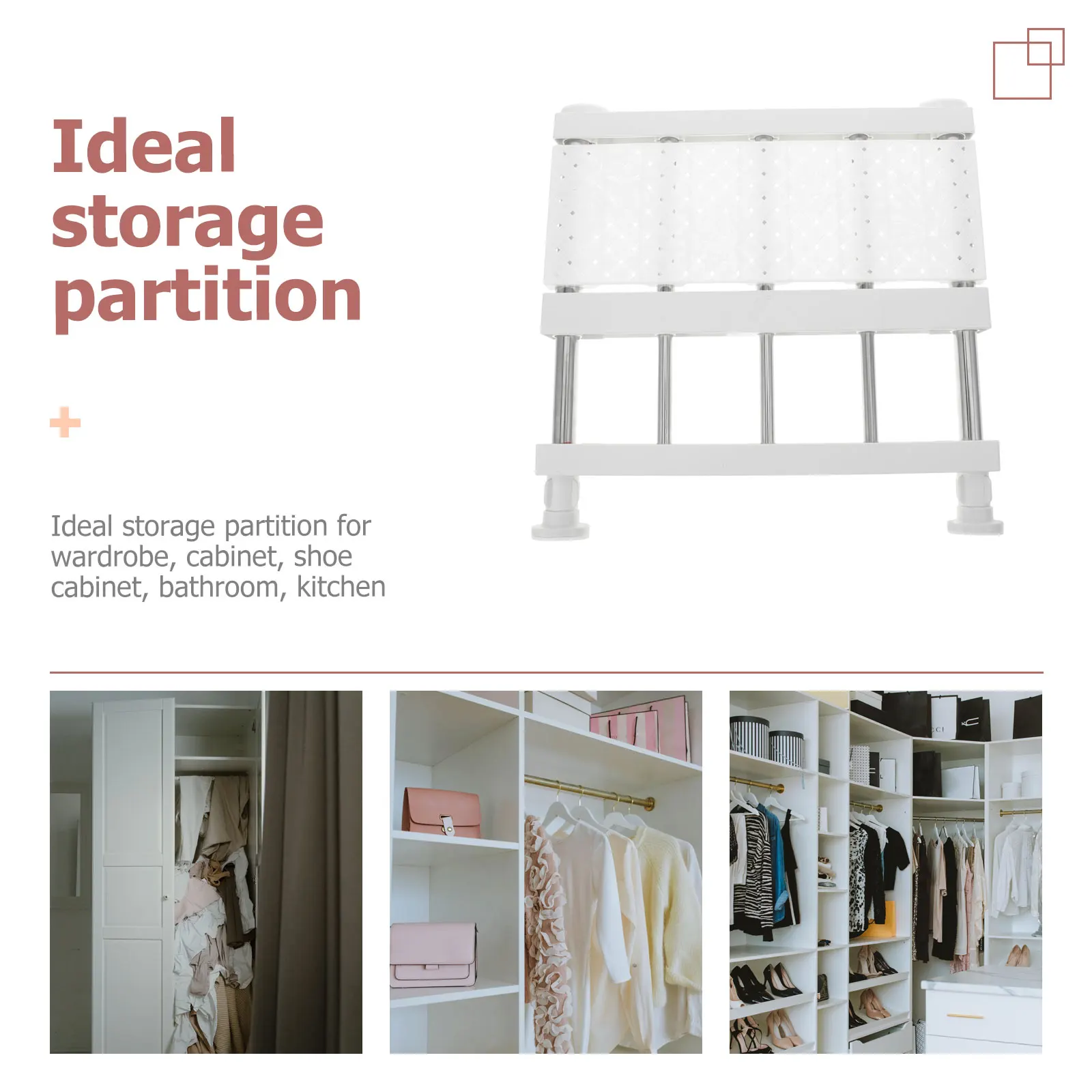 

Retractable Wardrobe Shelves Partition Storage Rack Closet ganizer Space Saver Adjustable Layered Dividers Plastic Steel