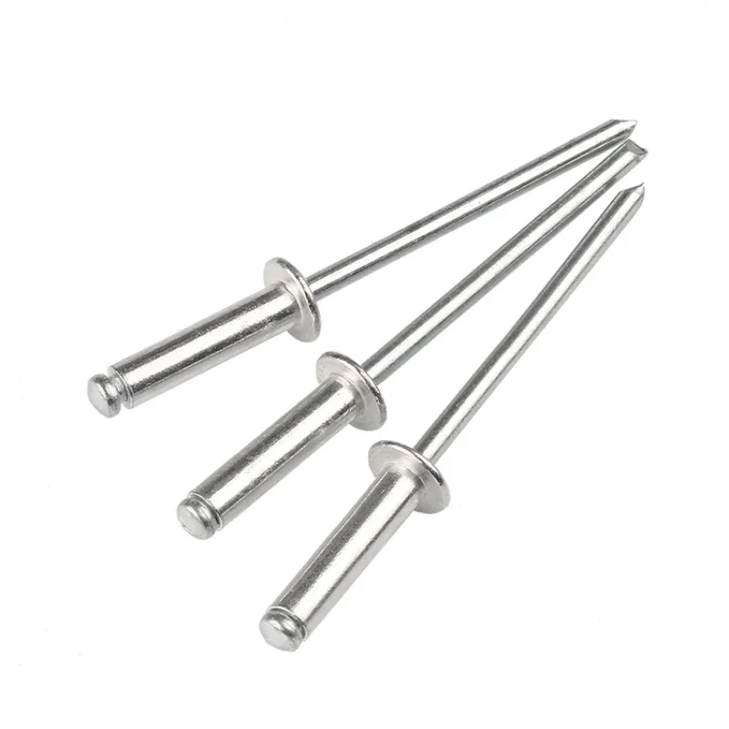 M2 M2.4 M2.8 M3 M3.2 M3.6 - M6.4 Pop Rivets Aluminium Dome Head Blind Rivets Steel Shank Mandrel Exhaust Rivets Pull Nail