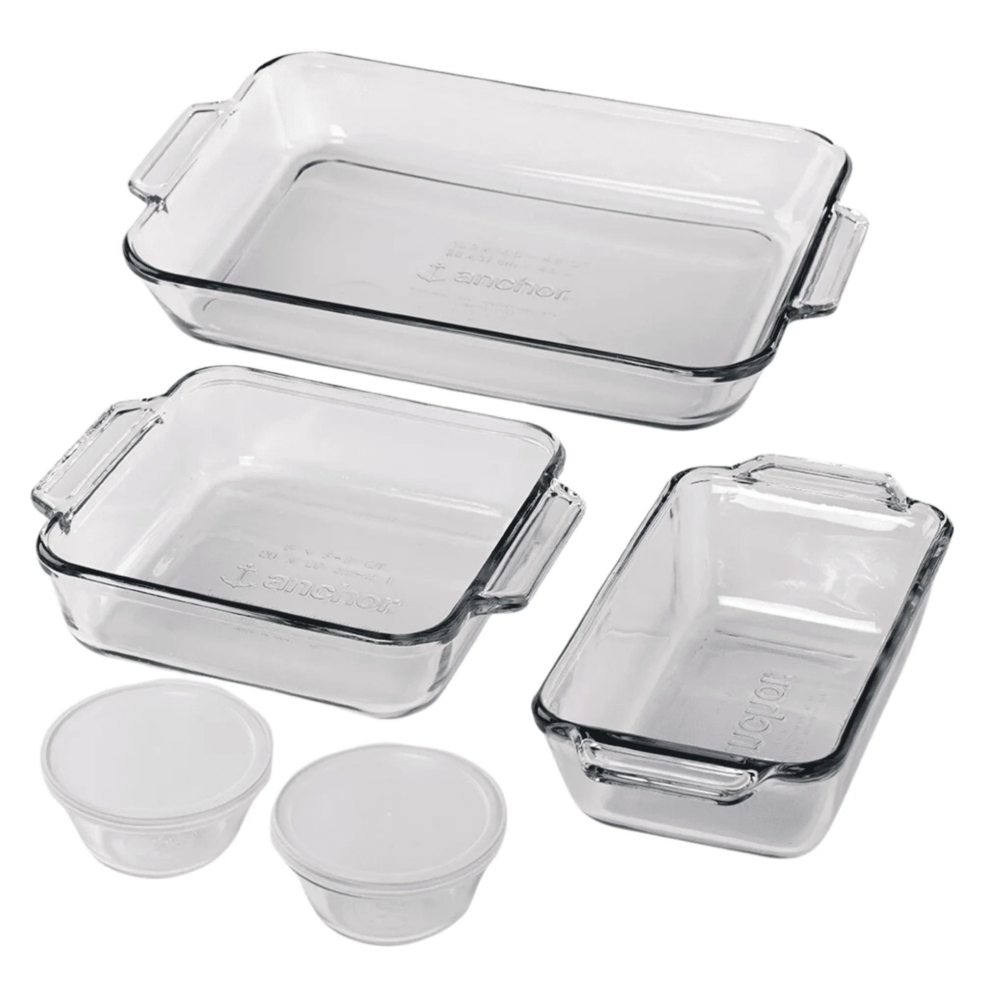 Glass Baking Dish Set, 7 Piece Smooth Glass Bakeware Set