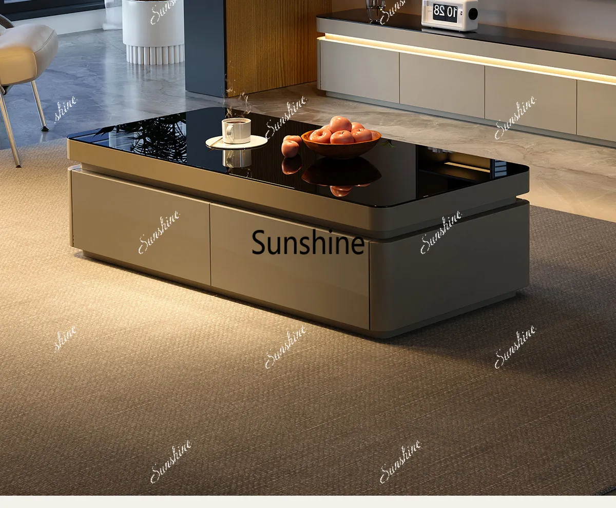 Italian-style light luxury high-end coffee table, living room, small home layout