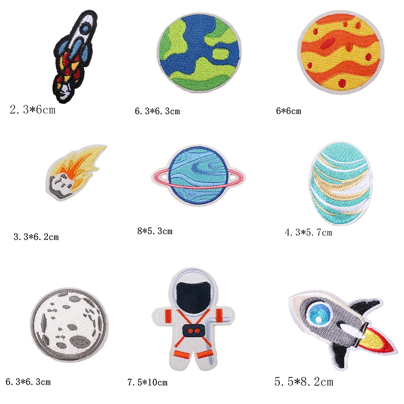 YWDZ-Iron On Patches 26Pcs Planet Astronaut DIY Sew Decoration Appliques Stickers For Clothing,Backpack,Repair The Hole Stick