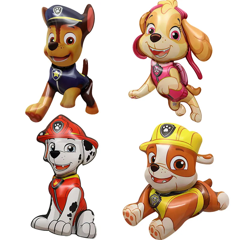 45 Zoll Riesiger Stehender Paw Patrol Ballon Cartoon Chase Folienballon für Kinder Jungen Geburtstagsparty Deko Paw Patrol Themen-Zubehör