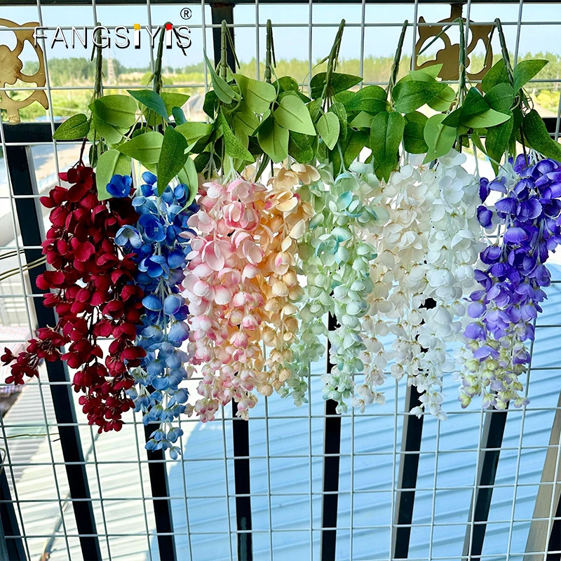 سلسلة زهور الوستارية الاصطناعية المعلقة لحفلات الزفاف ، ترتيب الزهور الخلفية ، نباتات كرمة وهمية ، ديكور المنزل ، 61 *