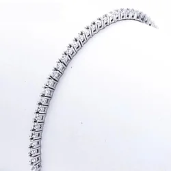 16-19CM Pure 925 Sterling Silver Tennis Bracelet with 2mm Zirconia - Real Silver Bangle Anniversary Gift
