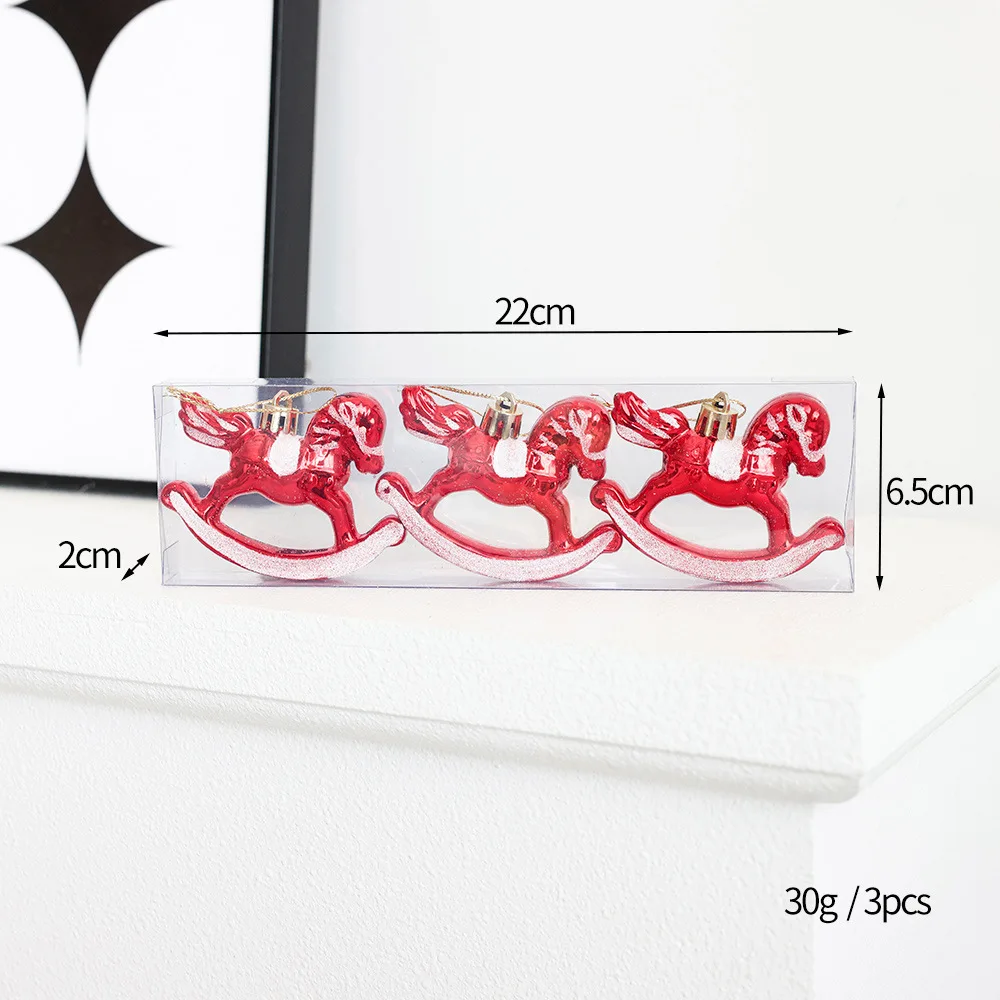 Weihnachts baum dekoration Pony Plastik beschichtung Schaukel pferd Anhänger Wohnkultur hängen Neujahrs geschenk Weihnachts schmuck – Detail 7