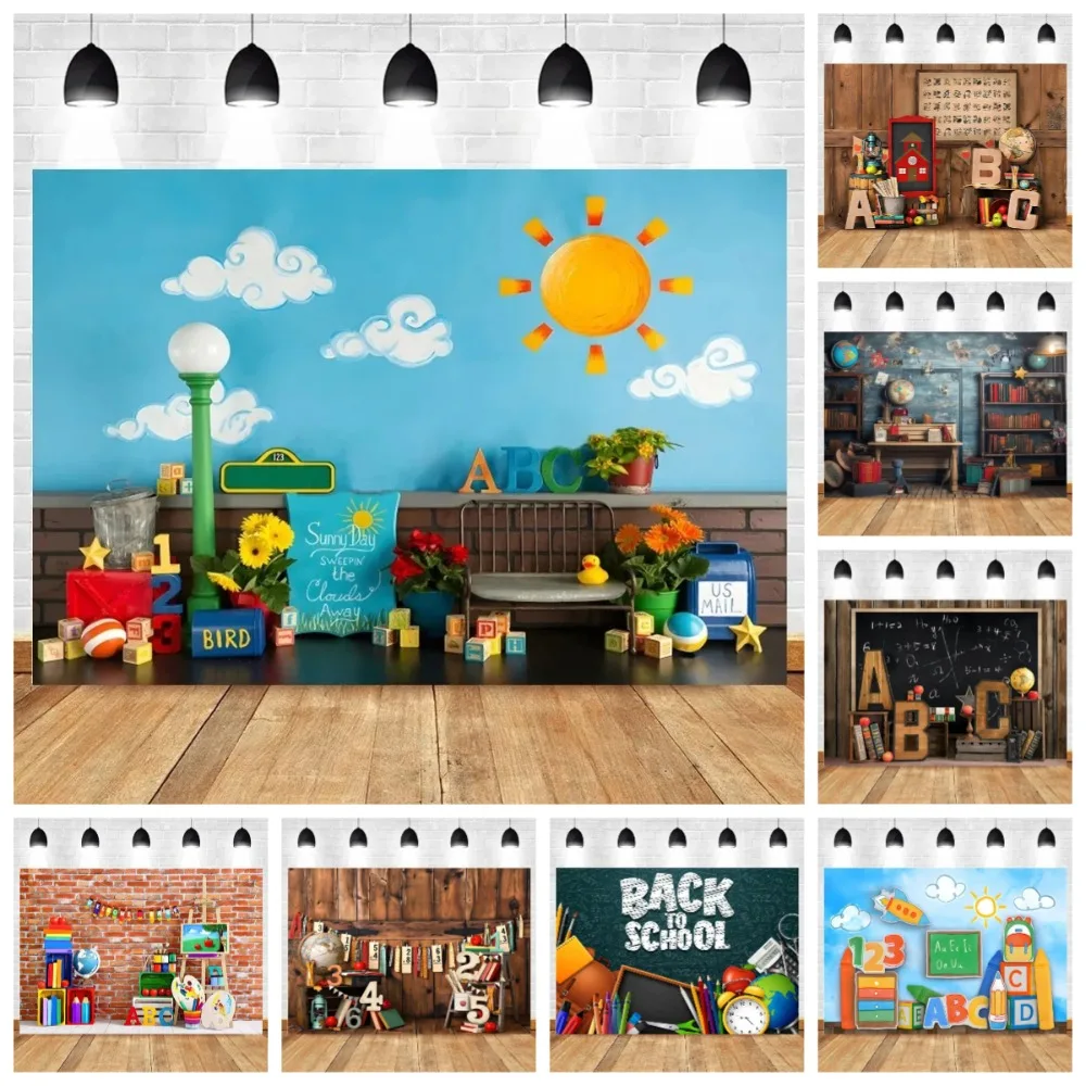 Back To School Season Blackboard Pencil Themed Banner Backdrop Cloth, Children's Birthday Party Decoration Photography Backdrop