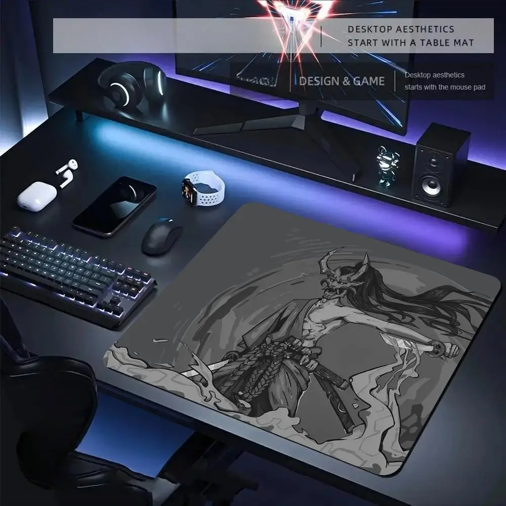 

Ukiyo-e Style Samurai Design Mouse Pad Desk Mat Gaming mats with Stitched Edge Durable Non-Slip 40X45CM mousepads desk pad