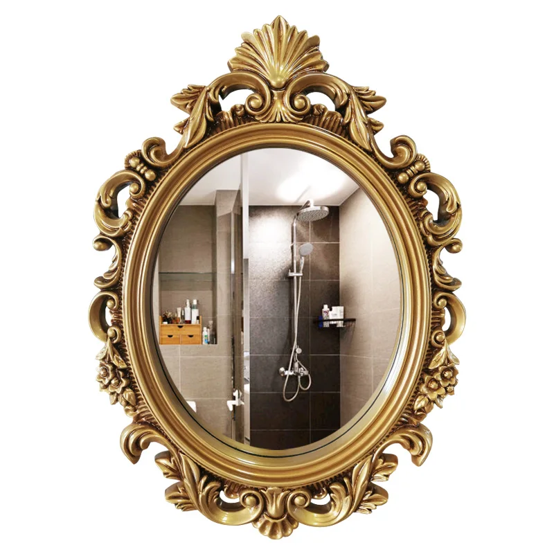 

Oval bathroom art decorative hanging mirror