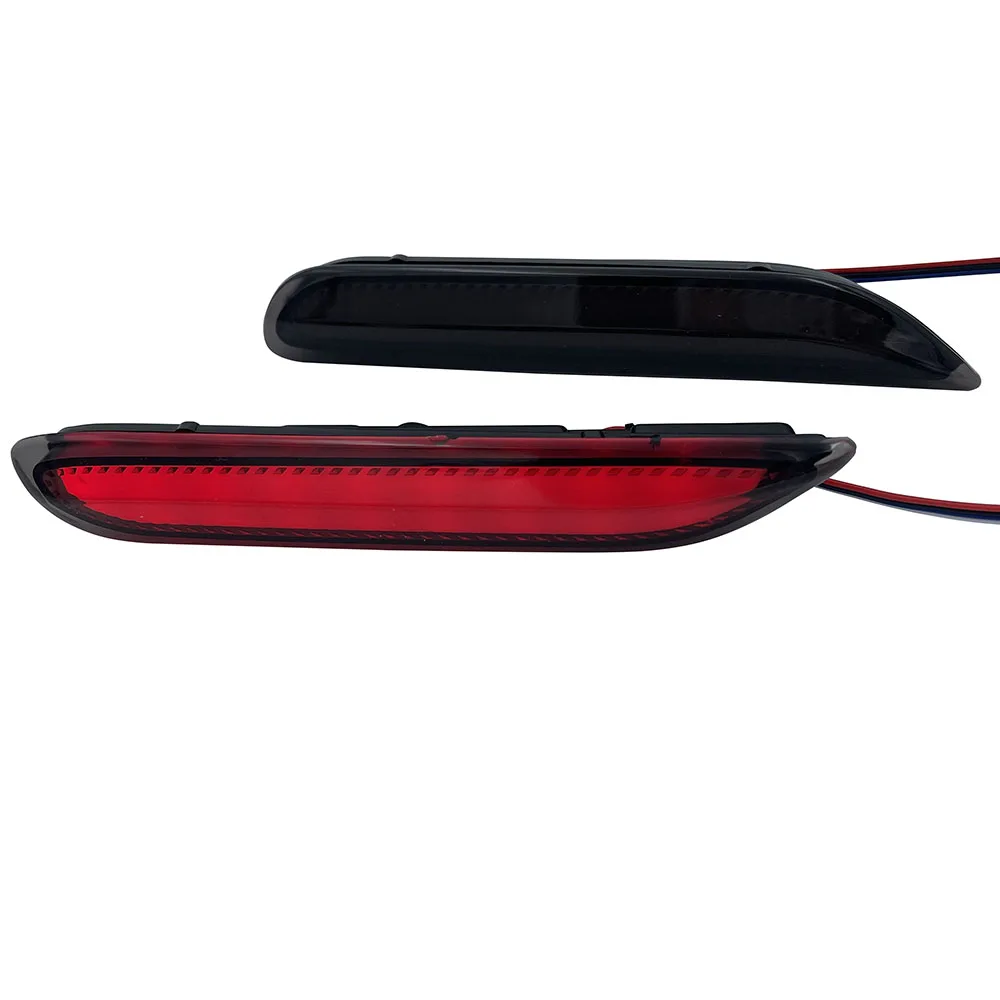 Car Led Flowing Light Rear Bumper Lamp For Nissan X-trail Qashai Smoke Brake Lights Guide Plate 2Pcs