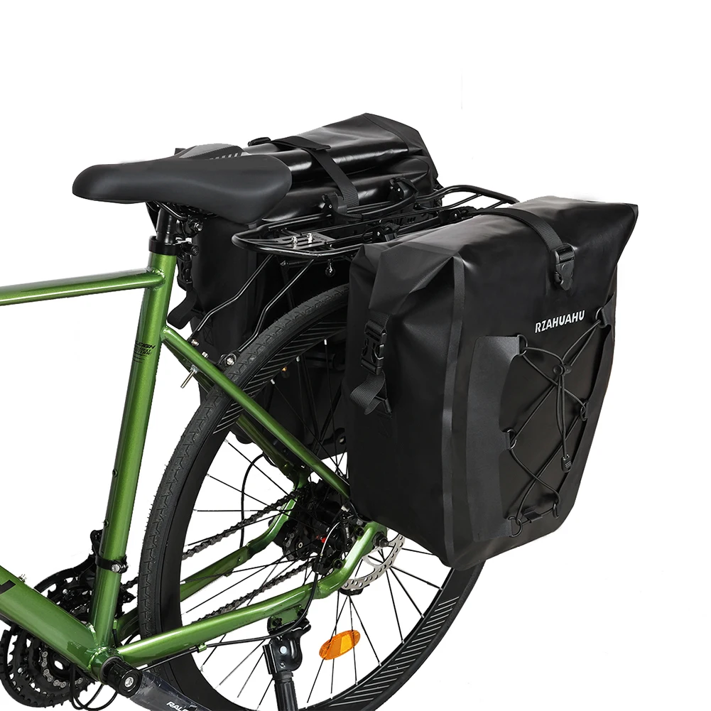 กระเป๋าท้ายรถขนาด 25 ลิตร กระเป๋าตาข่ายแบบปรับได้ กระเป๋าใส่จักรยาน ความจุขนาดใหญ่ กระเป๋าสะท้อนแสงสำหรับกีฬากลางแจ้ง