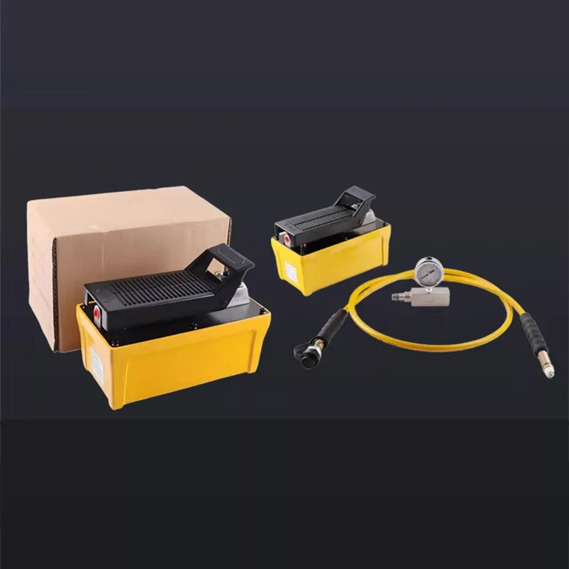 

Гидравлический пневматический ножной насос двойного действия Встроенный предохранительный клапан 10 000 фунтов на квадратный дюйм Выхлоп 3/8 дюйма NPTF Конструкция с герметичной резьбой