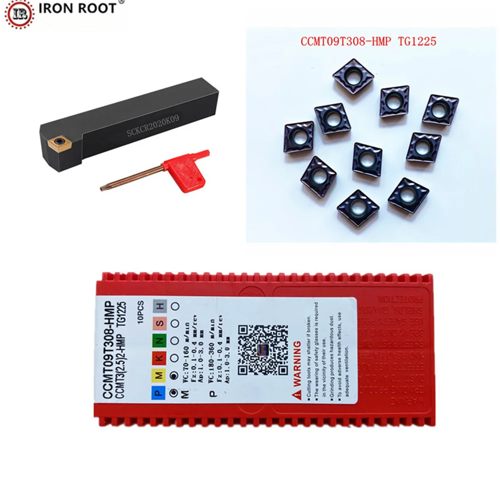 IRON ROOT CCMT09T308,CCMT09T302,CCMT09T304,MM,HMP,TG1225 CNC Lathe Turning Tool Carbide Turning Insert SCLCR SCACR P.M.K