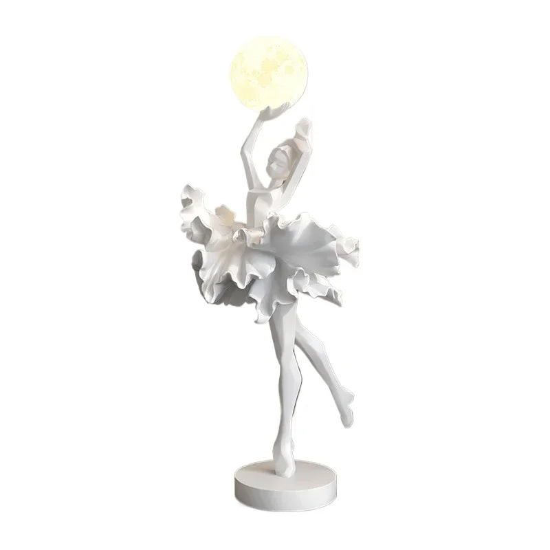 Ballet style design abstract sculpture floor lamp girl large decoration environmental protection crafts creativity