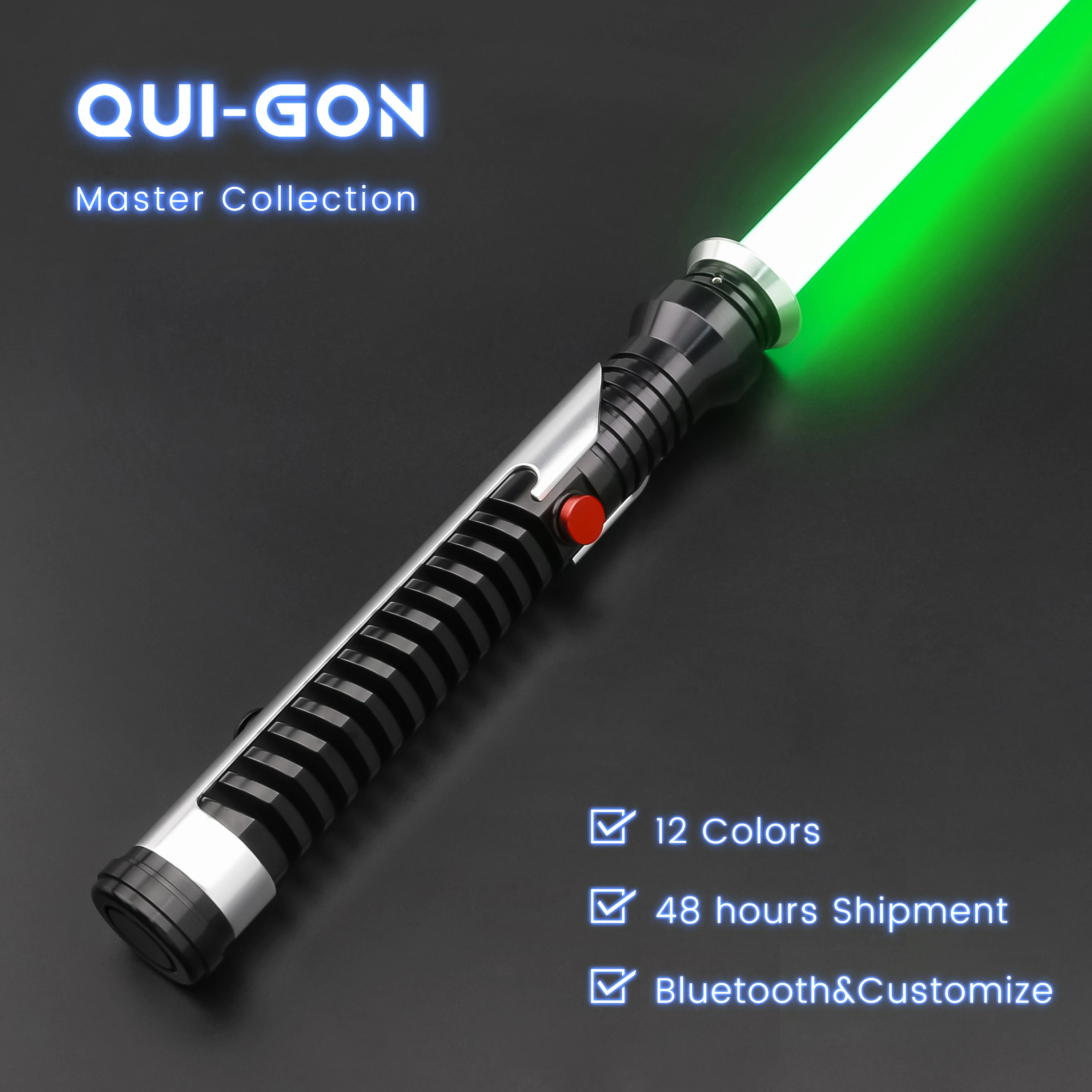 

TXQSABER Jedi Qui-Gon Jinn Replica Lightsaber Metal Hilt Heavy Dueling Proffie 2.2 Light Sword SNV4 Neo Pixel Laser Cosplay Gift