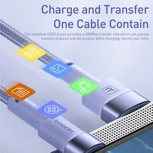 Cáp Toocki-USB loại C cho Xiaomi, cáp tải nhanh, cáp dữ liệu, 12T, Pro Realme, Redmi Note 12 Pro, Poco F3, X4, GT, 2 Pack, 3A 8 Bán hàng tế bào Redmi Poco chính - №4