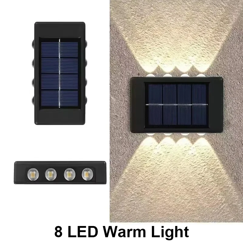 Solar Wall Light Outdoor,Waterproof LED Garden Fence Lamp,Solar Powered Wall Mount Decorative Lighting,Street Patio Landscape image 3