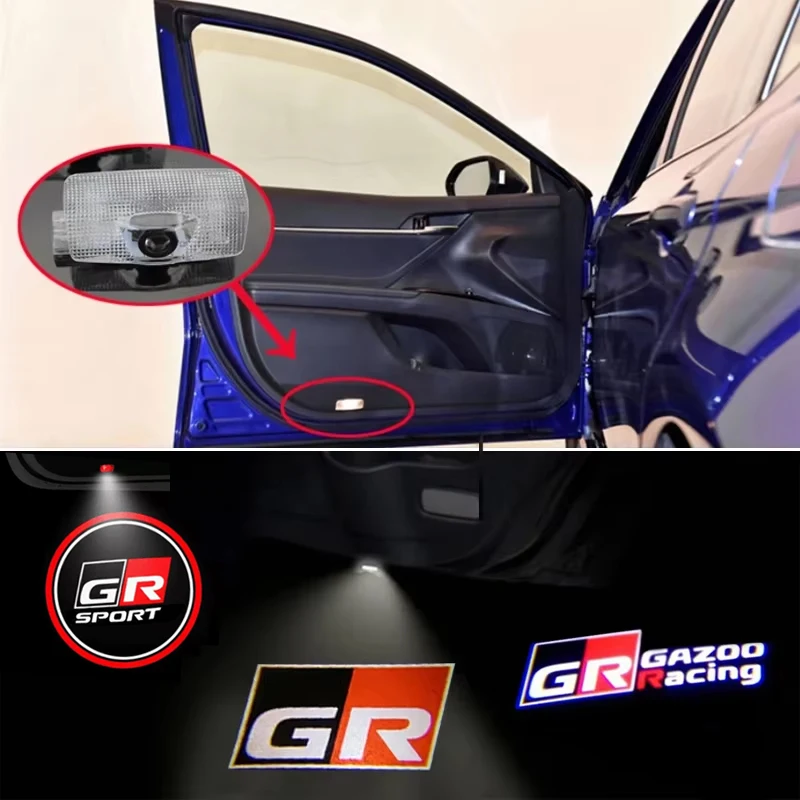 2 Stück Auto-Willkommenslichter, Türwarnleuchten für Toyota GR Sport Gazoo Racing CROWN COROLLA REIZ CHR Rav4 Mirai Prado