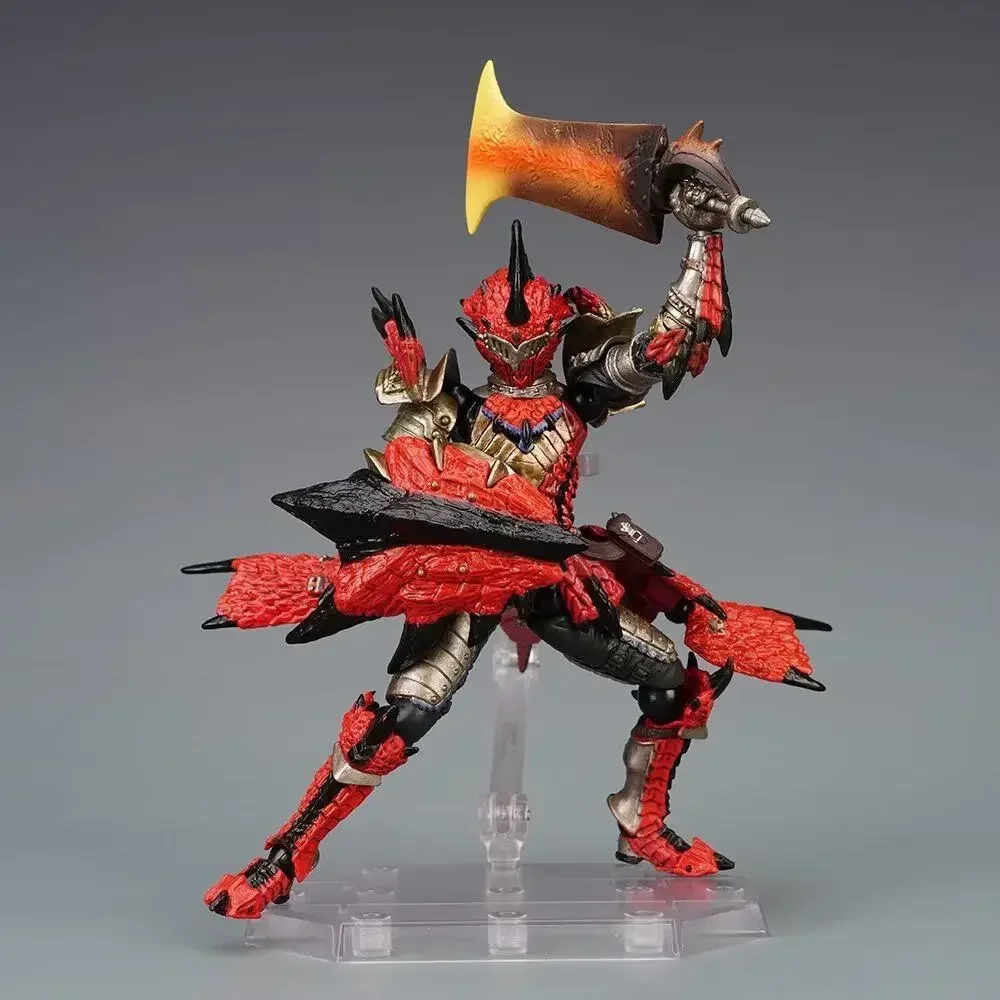 17cm Monster Hunter Jinou/rathalos Anime Figure Revoltech Yamaguchi Action Figure Hunter Swordsman Figurine Adult Model Doll Toy