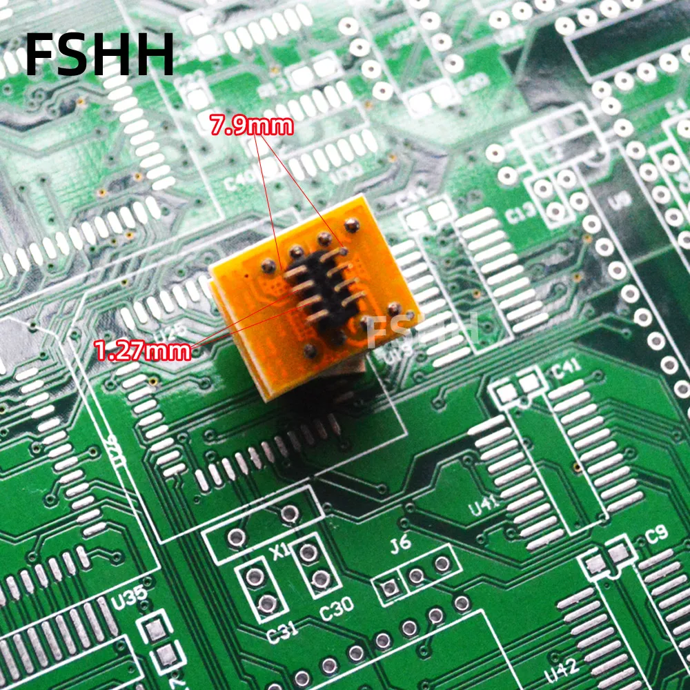208mil SOP8 ซ็อกเก็ตทดสอบ IC Clamshell SOIC8 อะแดปเตอร์ขาหลังซ็อกเก็ตทดสอบ SMD SMT