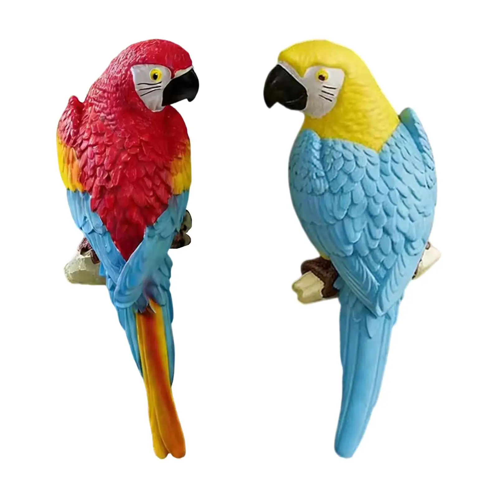Vivid Parrot Garden Decoration Realistic PVC Bird Sculpture Outdoor Lawn Patio Decor for Backyard Porch Fence
