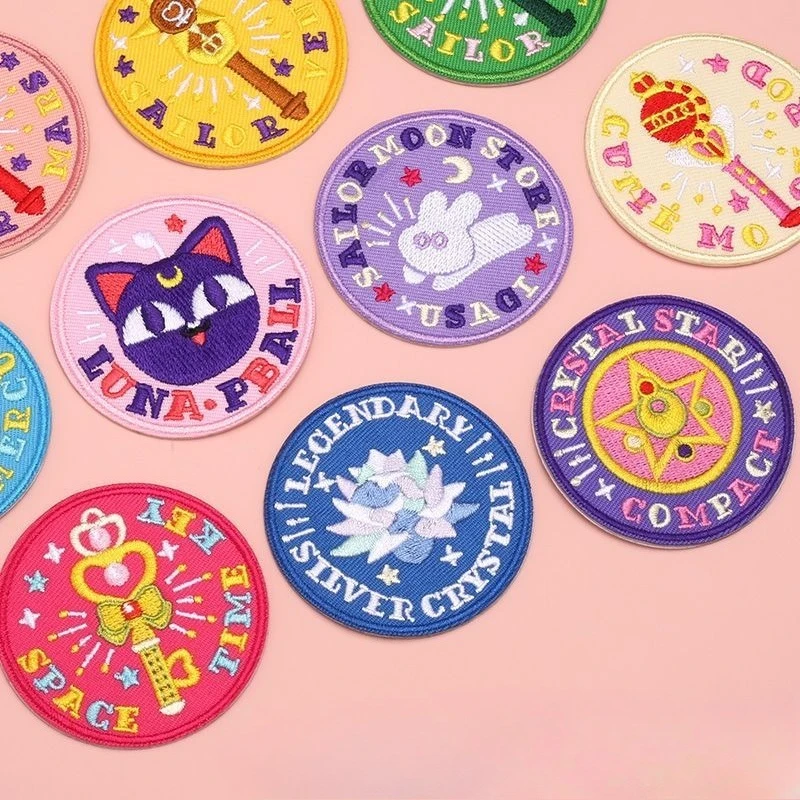 

Sailor Moon Anime Cute Water Ice Moon Cartoon Self-Adhesive Cloth Sticker Kawaii Miku Peripheral Clothes Bag Patch Decoration