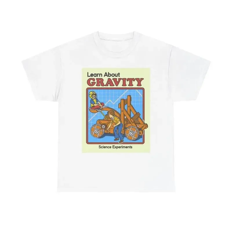 Learn About Gravity T Shirt Funny Comedy Heavy Cotton