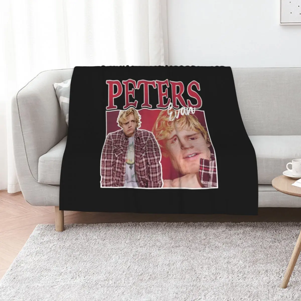 Evan Peters Retro Throw Blanket Sofas Soft Plush Plaid Soft Beds Soft Big Weighted For Decorative Sofa Blankets