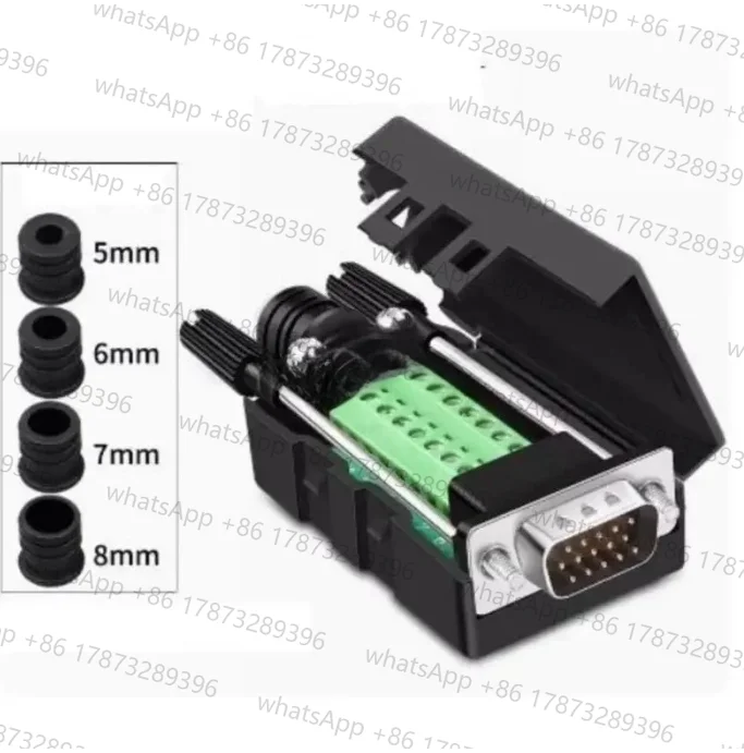 2pcs VGA DB15 Female Or Male To Terminal Block W. Housing Case, HDR15 3+9 Connector Quick Install 15-pin Breakout Board