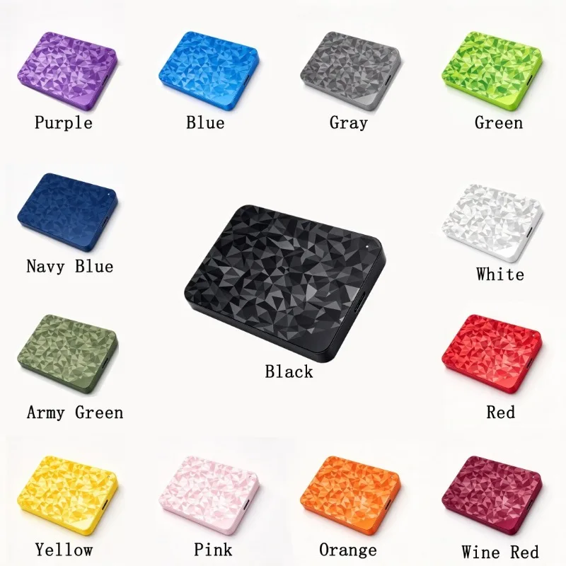 4TB Portable External SSD Diamond Texture Solid State Drive Multi Color Options Wireless High Speed Storage for Laptop PC Phone