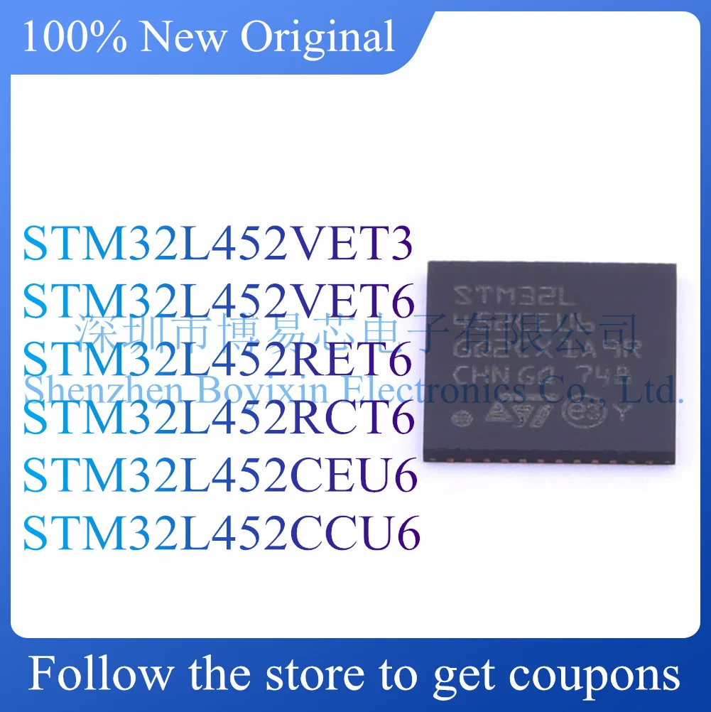 

NEW STM32L452VET3 STM32L452VET6 STM32L452RET6 STM32L452RCT6 STM32L452CEU6 STM32L452CCU6.Original Product.