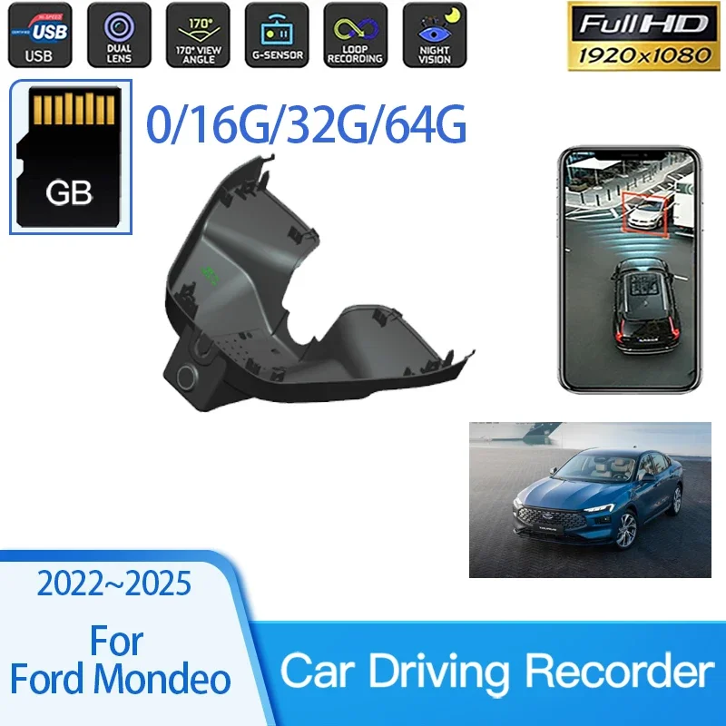 

Car Dashcam For Ford Mondeo Taurus Mk5 2022 2023 2024 2025 Dash Cams Voor Players Road Recorders WIFI Camera DVD Car Accessories