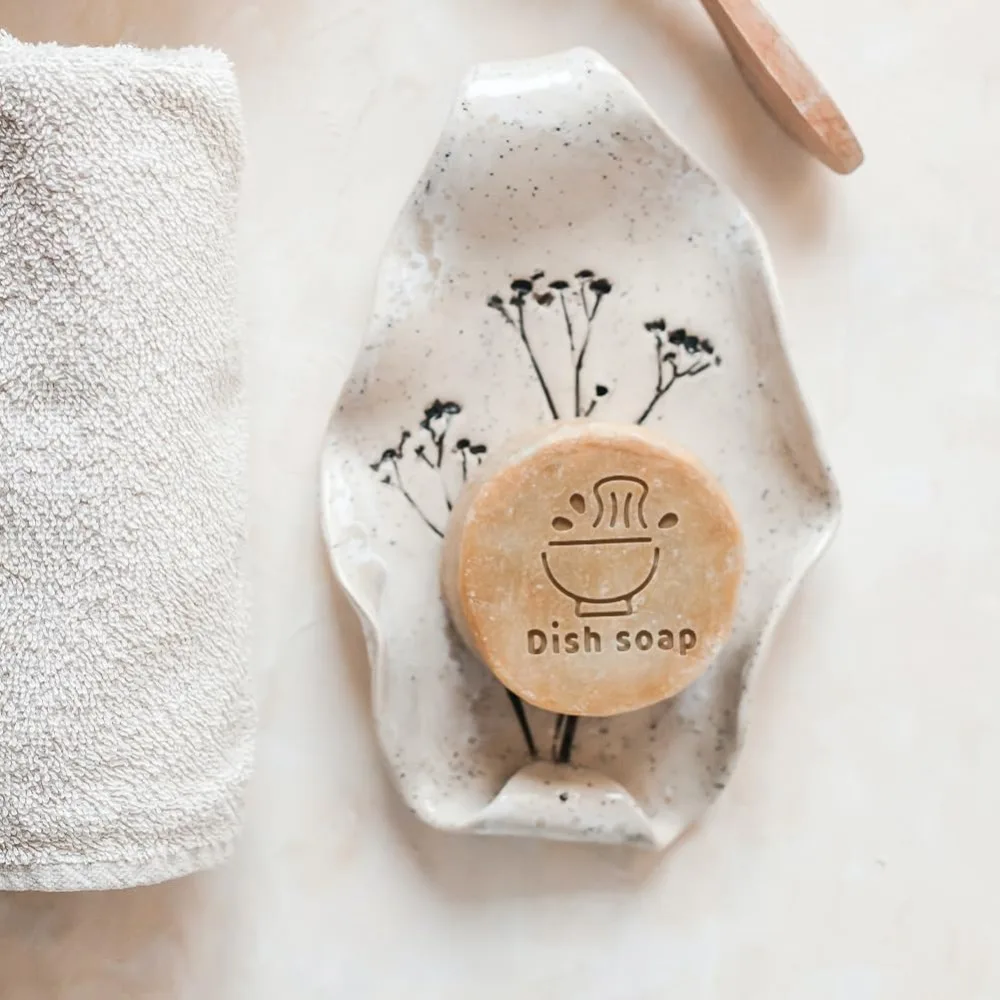 Clear Acrylic Soap Stamps with Big Handles DIY Soap Molds Supplies Food 60x35x33mm Pattern: 30x32mm view 5