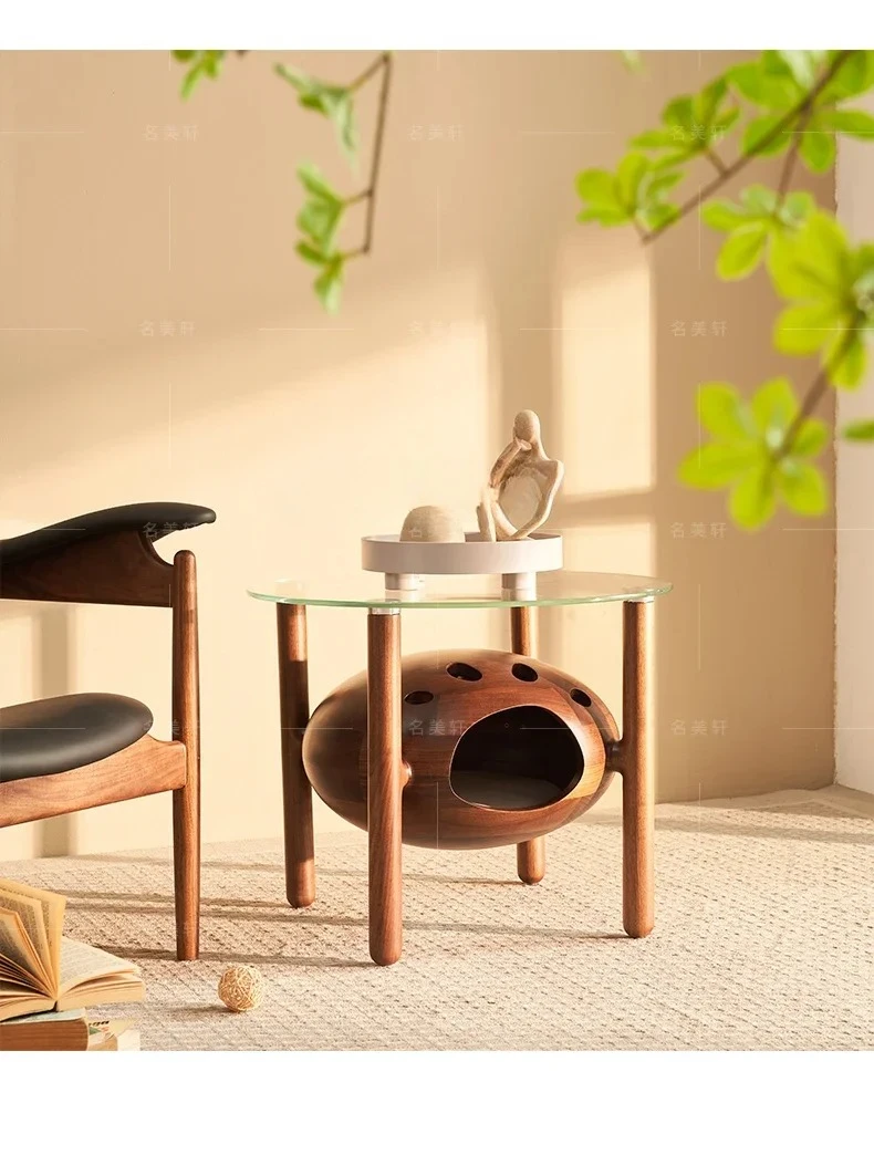 

Pet Furniture North American Ash Wood Tea Table Cat Nest Integrated Solid Wood Household Side Table