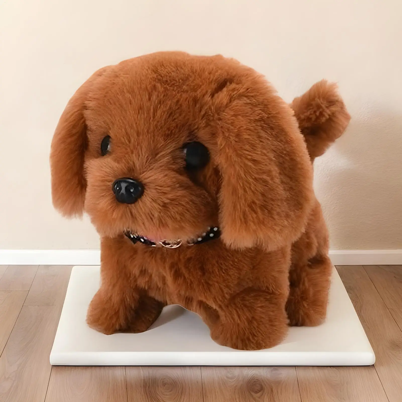 لطيف الكهربائية محاكاة جرو ألعاب من القطيفة التفاعلية الكلب روبوت المشي نباح الذيل يهز لعبة للأطفال عيد الميلاد هدية عيد الميلاد #5