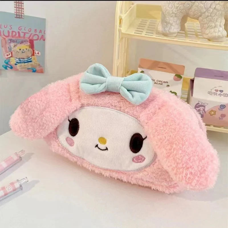 Sanrio Kuromi Melody Cinnamoroll piórnik o dużej pojemności piórnik śliczna pluszowa kosmetyczka dziewczyny artykuły szkolne artykuły papiernicze