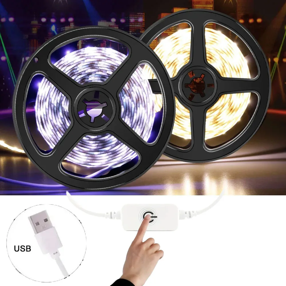 USB LED 3M/4M/5M Strip Light 5V 30LEDs/m 2835 Dimmable Flexible Lamp Tape For TV Backlight Room Kitchen Lighting Lamp Decoration