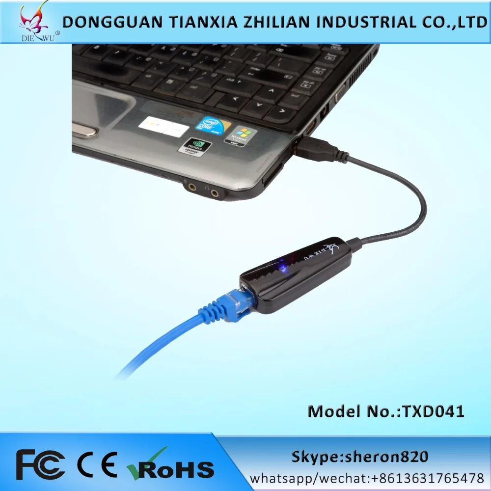 Kartu Jaringan USB DIEWU RLT8152B, RJ45 ke USB, 100m, USB2.0