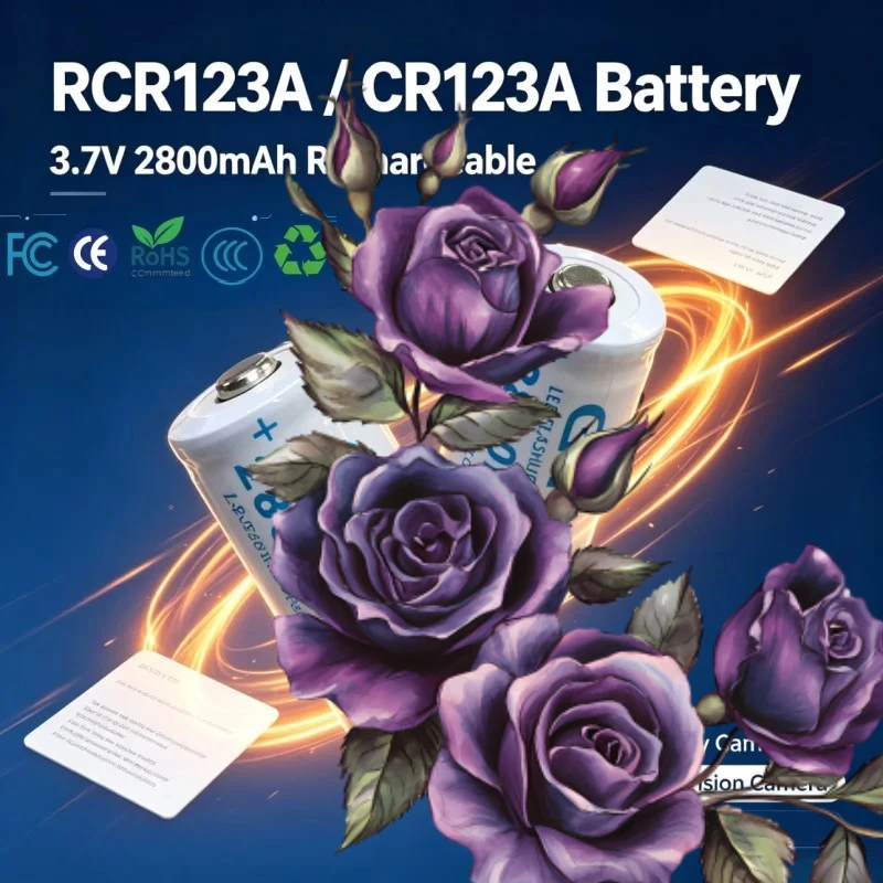 lpega 2.8Ah 3.7V 2800mAh Rechargeable Lithium‑ion Battery Compatible CR123A RCR123 ICR16340 For Safety Camera