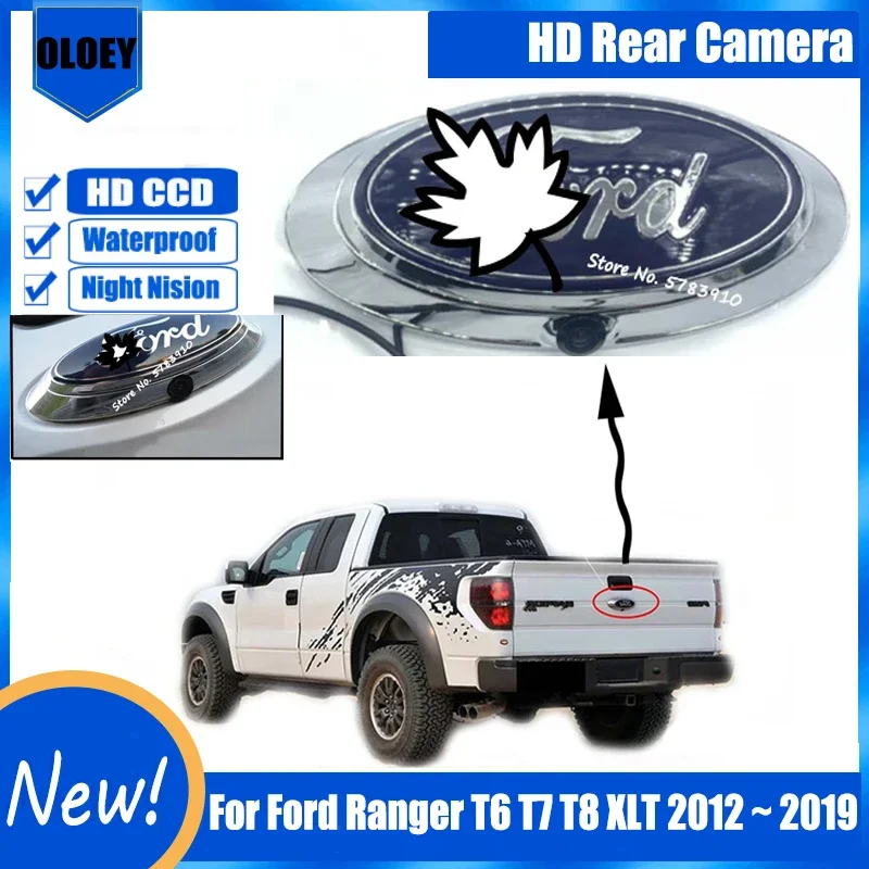 

Car Logo Rear View Camera For Ford Ranger T6 T7 T8 XLT 2012 2013 2014 2015 2016 ~ 2019 Backup Parking Reversing Camera