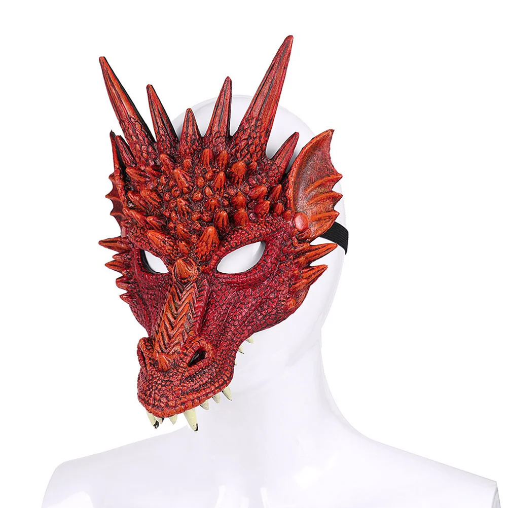 Máscara de dragón para disfraz, accesorio de vestir para Halloween, fiesta de disfraces, Carnaval, actuación, Rojo