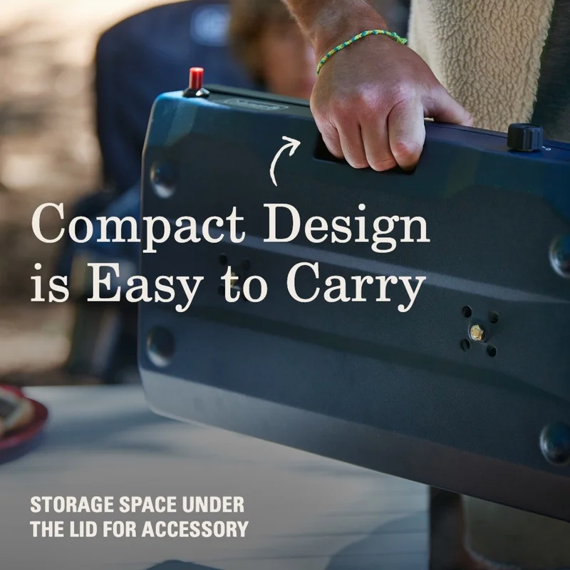 Classic 3-in-1 Camping Stove Portable 2 Burner Griddle Grill Removable Accessories Adjustable Temperature Control Wind Guards