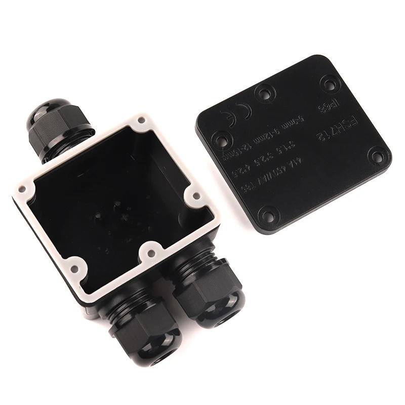 2/3 Way IP68 Black Outdoor Waterproof Cable Electrical Junction Box 41A/450V with Terminals for Light Wiring Accessories