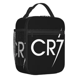 CR7 Football Insulated Lunch Bags for Work School Ronaldos Soccer Portable Thermal Cooler Bento Box Women Kids