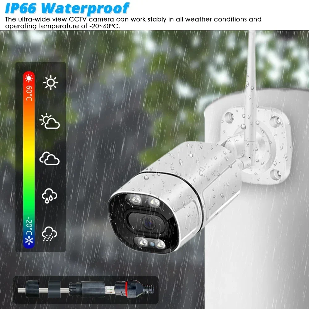 12.5Inch 10CH Wireless NVR Kit With Screen 5MP 2-Audio Outdoor WIFI IP Security Camera Video Surveillance CCTV System Smart Home