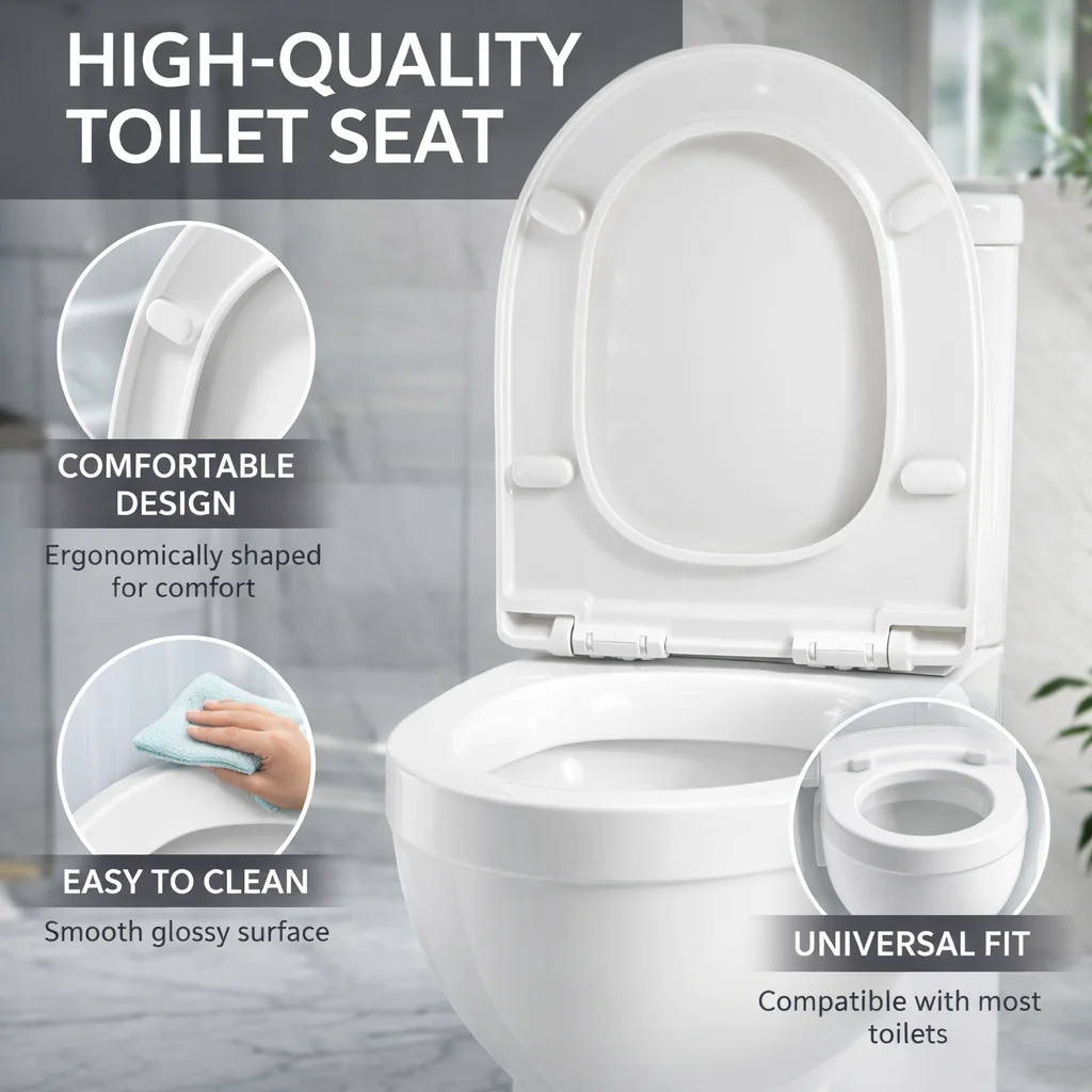 

Latest Toilet Seat Model, Quiet Close Toilet Lid, Durable Design for All Applications