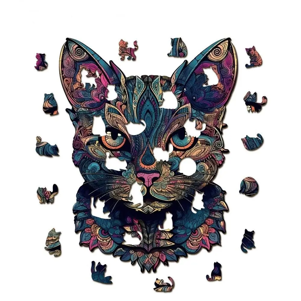 

108/178 Pcs 2 Size Cat Jigsaw Puzzle Unique Challenging Cat Shape Puzzle Montessori Thinking Brain Games Puzzle Education