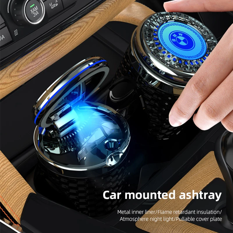 Car Ashtray LED Light Portable Detachable Ashtray Auto Interior For BMW Performance E46 E90 F10 F30 X3 F20 E46 E60 E70 E39 E36